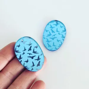 © Etched Flock Charms -TWO Pairs