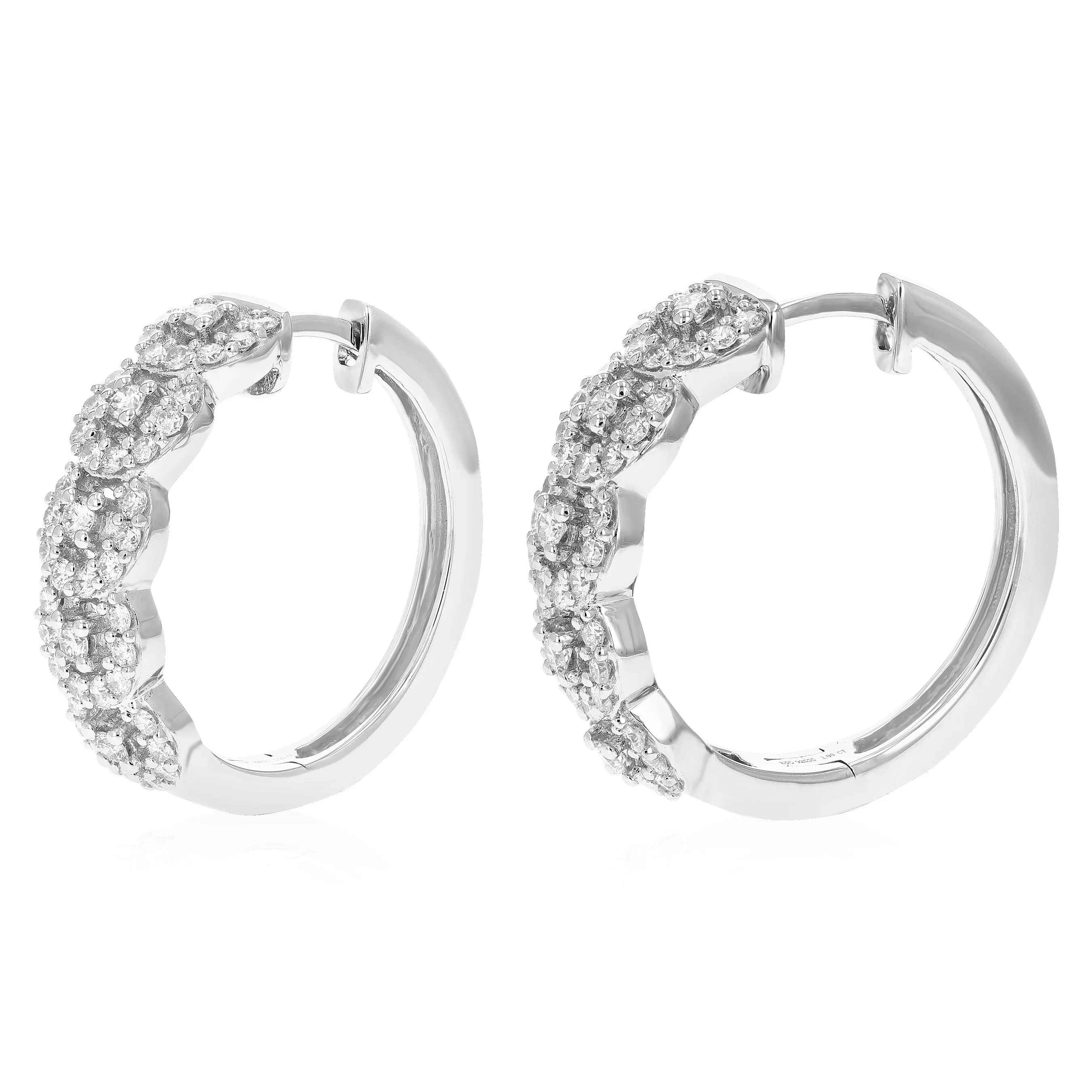 1 cttw Lab Grown Diamond Hoop Earrings in .925 Sterling Silver