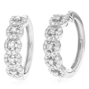 1 cttw Lab Grown Diamond Hoop Earrings in .925 Sterling Silver
