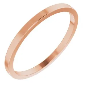 10K Rose 1.5 mm Flat Band Size 6.5
