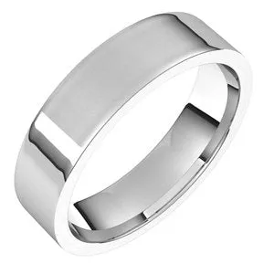 10K White 5 mm Flat Comfort Fit Light Band Size 10