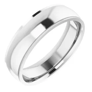 10K White 6 mm Comfort Fit Edge Band Size 10