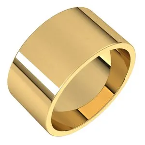 10K Yellow 10 mm Flat Band Size 11.5