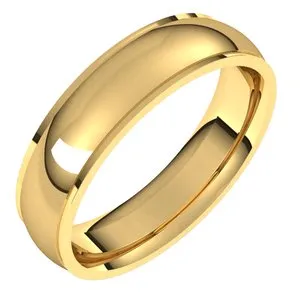 10K Yellow 5 mm Comfort Fit Edge Band Size 9.5