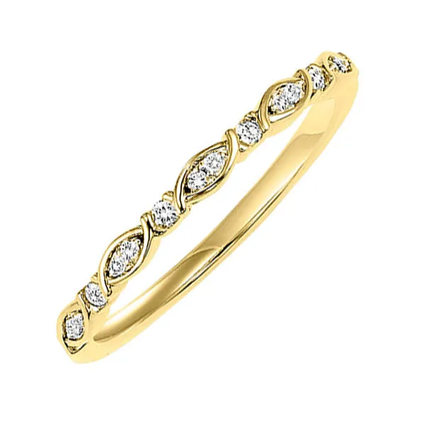 10KT Yellow Gold & Diamond Classic Book Stackable Fashion Ring  - 1/10 ctw