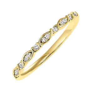10KT Yellow Gold & Diamond Classic Book Stackable Fashion Ring  - 1/10 ctw