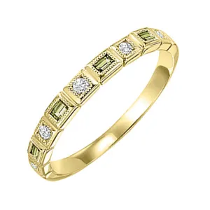 10KT Yellow Gold & Diamond Classic Book Stackable Fashion Ring  - 1/10 ctw