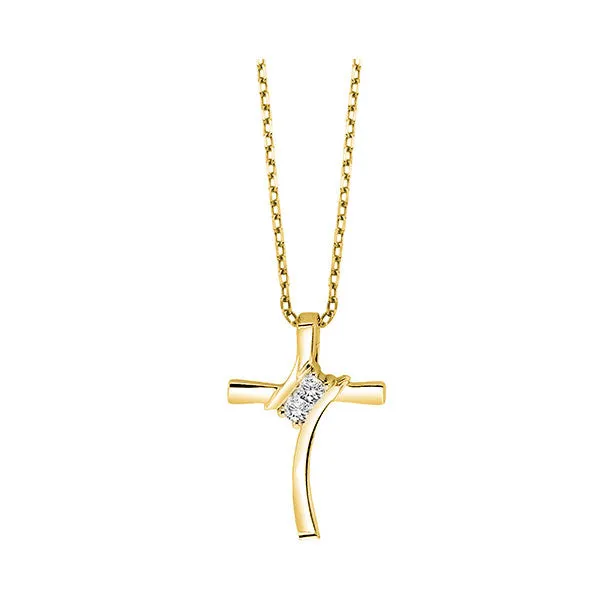 10KT Yellow Gold & Diamond Neckwear Pendant -1/10 ctw
