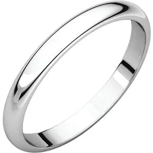 14K White 2.5 mm Half Round Band Size 9.5