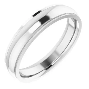 14K White 4 mm Comfort Fit Edge Band Size 6.5