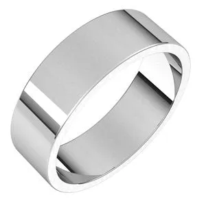 14K X1 White 6 mm Flat Band Size 11