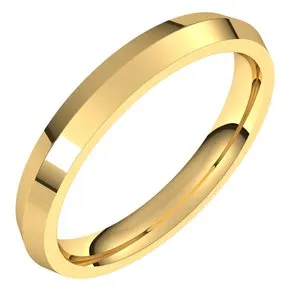 14K Yellow 3 mm Knife Edge Comfort Fit Band Size 10.5