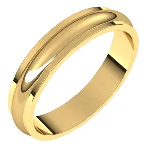 14K Yellow 4 mm Half Round Edge Band Size 7