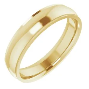 14K Yellow 5 mm Comfort Fit Edge Band Size 10.5