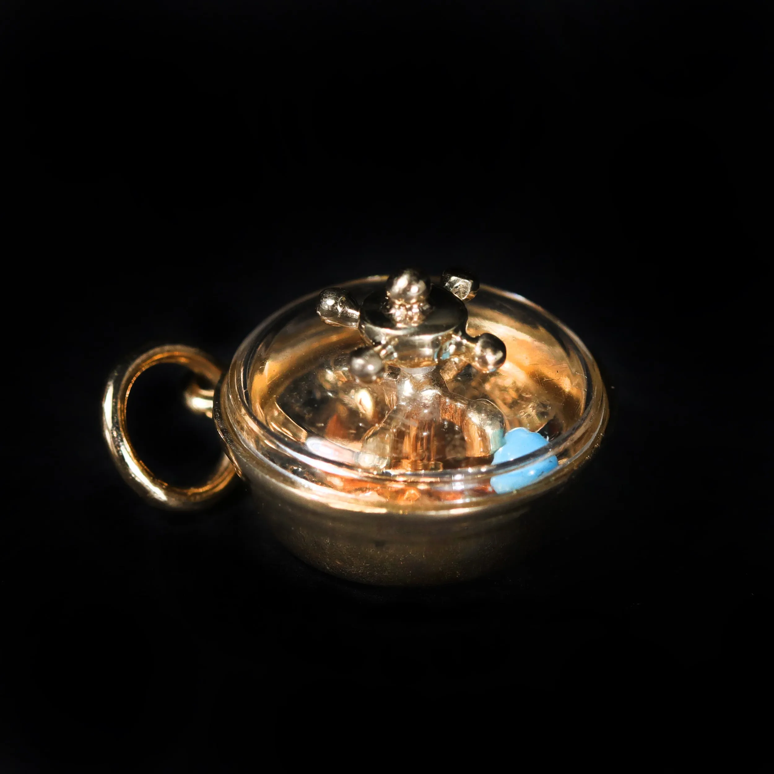 14k Yellow Gold Movable Roulette Wheel Charm