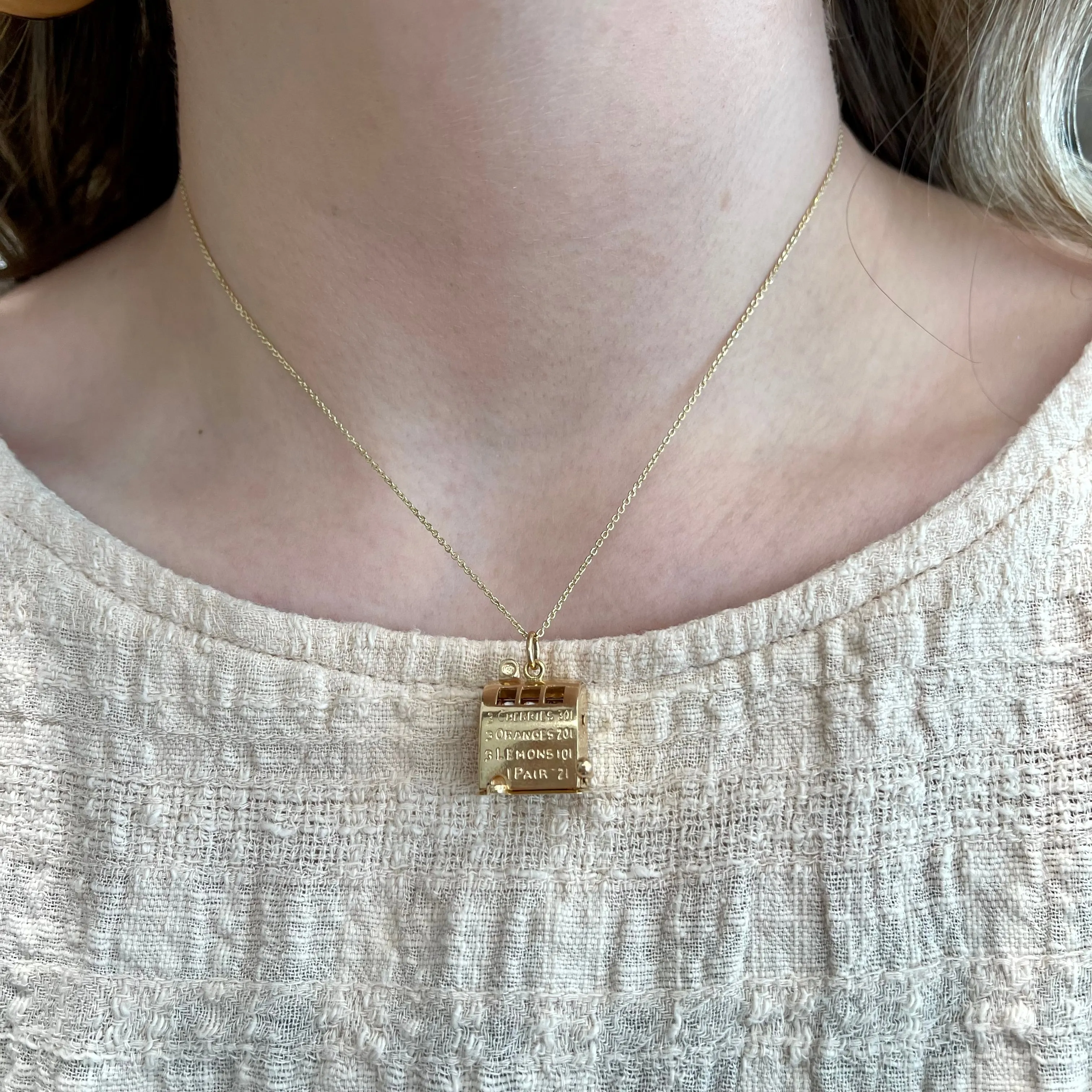 14k Yellow Gold Slot Machine Charm