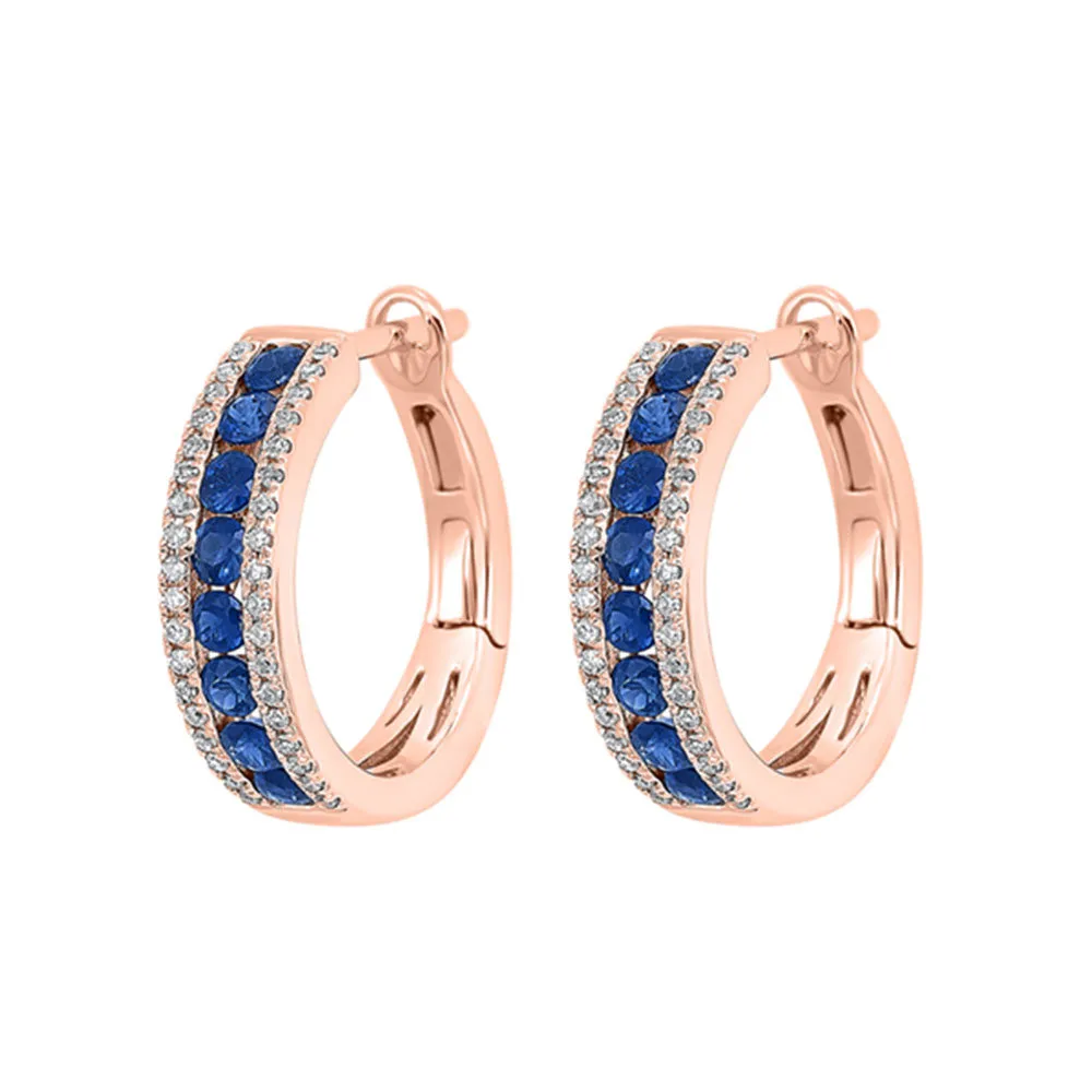 14KT Pink Gold & Diamonds Fashion Earrings -  1/5 ctw