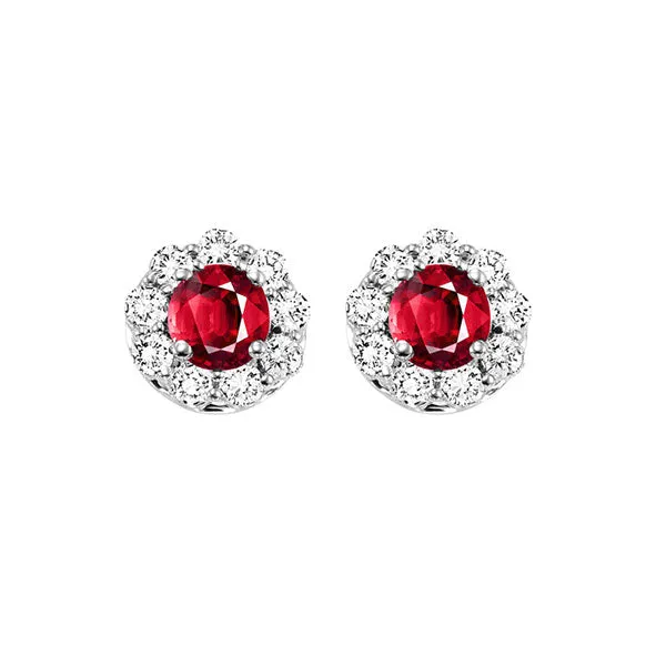 14KT White Gold & Diamond Classic Book Color Ensembles Fashion Earrings  - 3/4 ctw