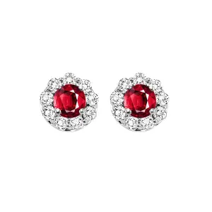 14KT White Gold & Diamond Classic Book Color Ensembles Fashion Earrings  - 3/4 ctw