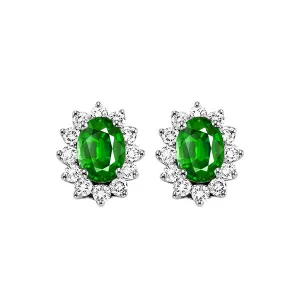 14KT White Gold & Diamond Classic Book Color Ensembles Fashion Earrings  - 3/8 ctw