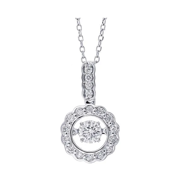 14KT White Gold & Diamond Classic Book New Rhythm Of Love Neckwear Pendant  - 1/3 ctw
