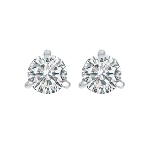 14KT White Gold & Diamond Classic Book Round Stud Earrings  - 1-1/4 ctw