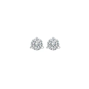14KT White Gold & Diamond Classic Book Round Stud Earrings  - 1/10 ctw