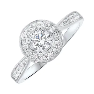 14KT White Gold & Diamond Conventional Engagement Ring -3/4 ctw