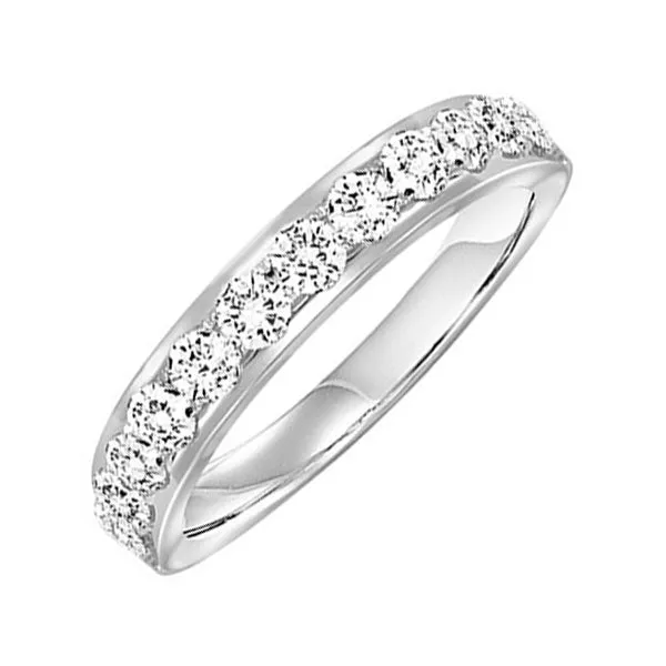14KT White Gold & Diamond Diamond Overatures Band Ring  - 1/10 ctw