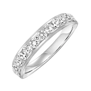 14KT White Gold & Diamond Diamond Overatures Band Ring  - 1/6 ctw