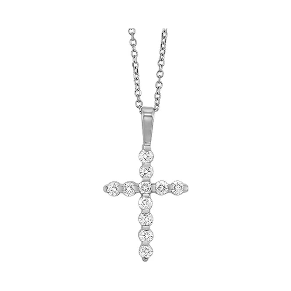14KT White Gold & Diamond Pendant -  1/4 ctw