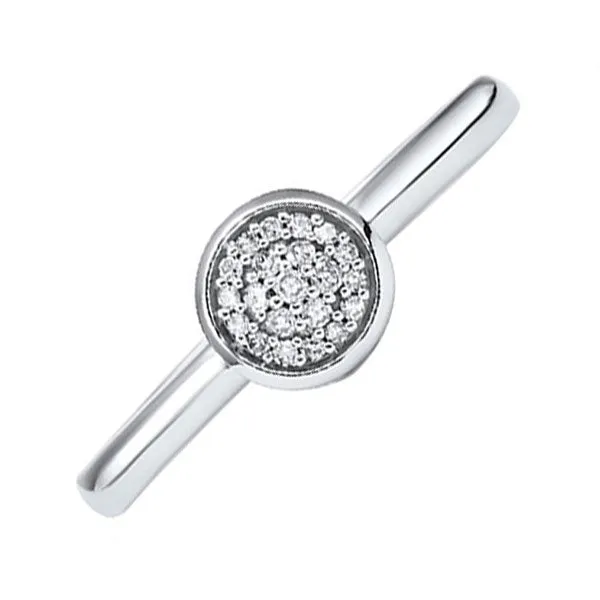 14KT White Gold & Diamond Stackable Fashion Ring  - 1/10 ctw