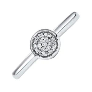 14KT White Gold & Diamond Stackable Fashion Ring  - 1/10 ctw