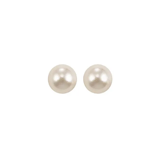14KT White Gold Classic Book Akoya Pearl Stud Earrings