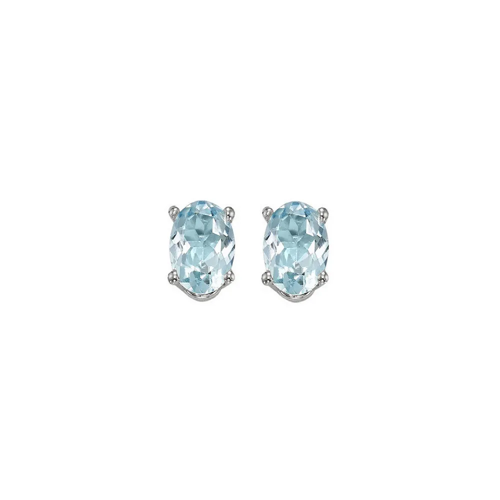 14KT White Gold Classic Book Color Stud Earrings