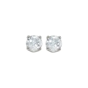 14KT White Gold Classic Book Color Stud Earrings