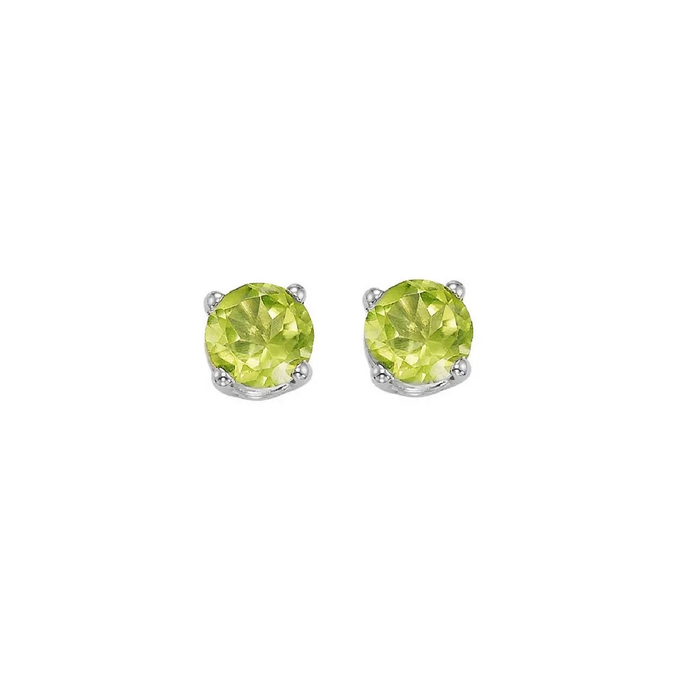 14KT White Gold Classic Book Color Stud Earrings