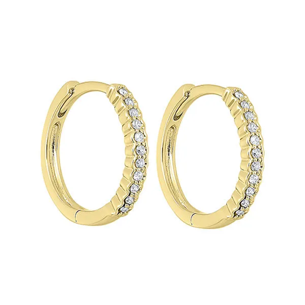 14KT Yellow Gold & Diamond Classic Book Mixable Fashion Earrings  - 1/6 ctw