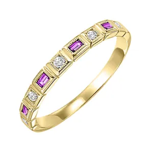 14KT Yellow Gold & Diamond Classic Book Stackable Fashion Ring  - 1/10 ctw