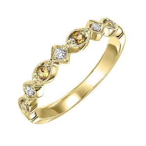 14KT Yellow Gold & Diamond Classic Book Stackable Fashion Ring  - 1/10 ctw