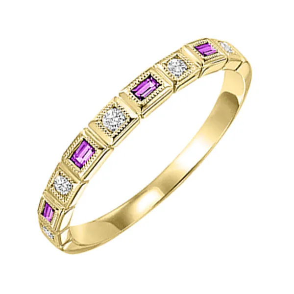 14KT Yellow Gold & Diamond Classic Book Stackable Fashion Ring  - 1/10 ctw