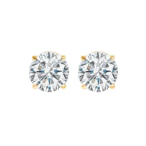 14KT Yellow Gold & Diamond Round Stud Earrings  - 1 ctw