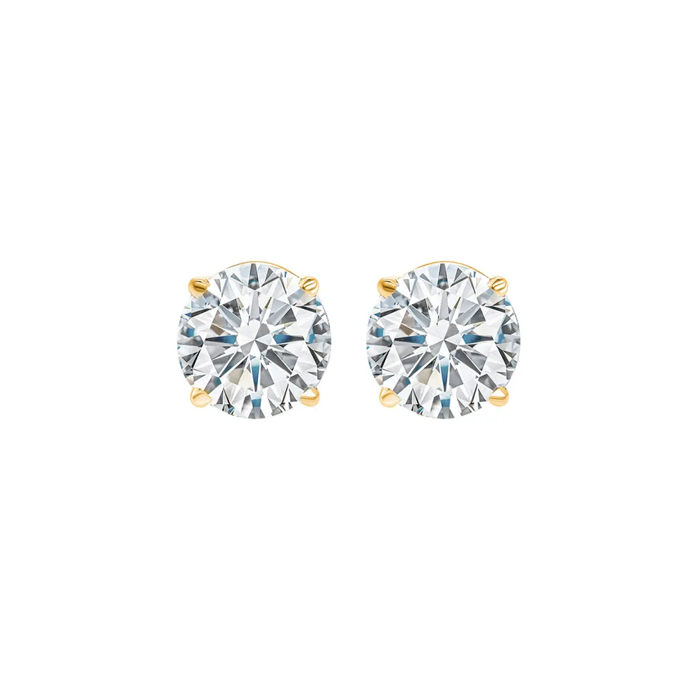 14KT Yellow Gold & Diamond Round Stud Earrings  - 5/8 ctw