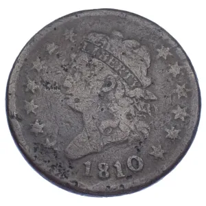1810/9 1C Classic Head Cent (About Good, AG Condition)