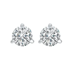 18KT White Gold & Diamond Classic Book Round Stud Earrings  - 1-1/2 ctw