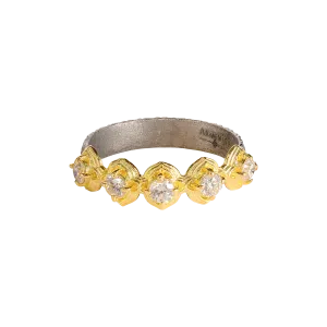 3 MM WHITE DIAMOND SCROLL STATEMENT RING