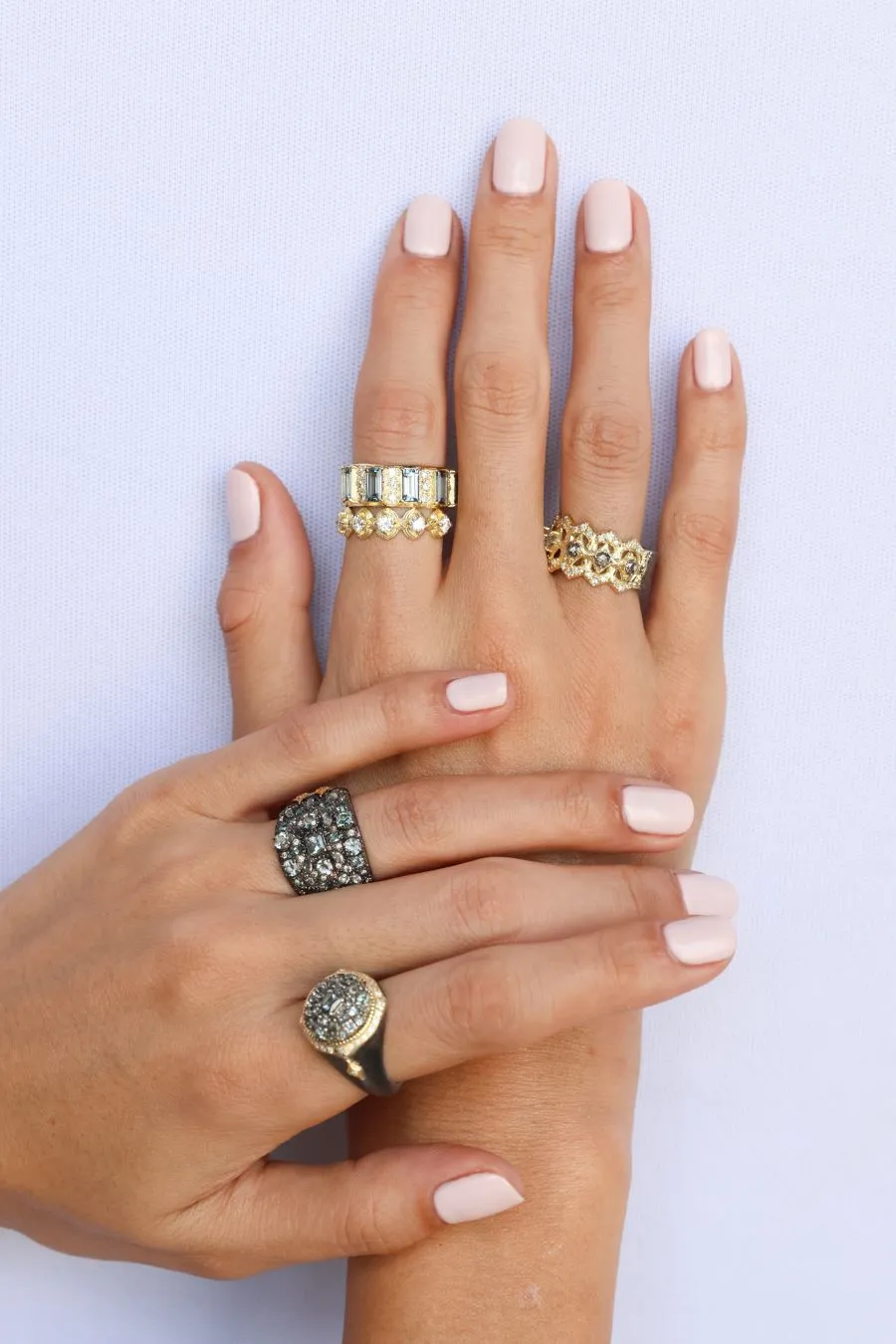 3 MM WHITE DIAMOND SCROLL STATEMENT RING