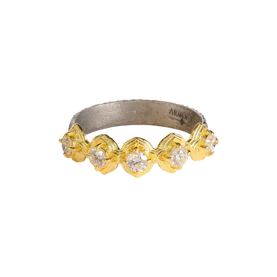 3 MM WHITE DIAMOND SCROLL STATEMENT RING