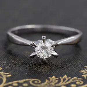 .33ct Starburst Motif Round Brilliant Cut Diamond Solitaire