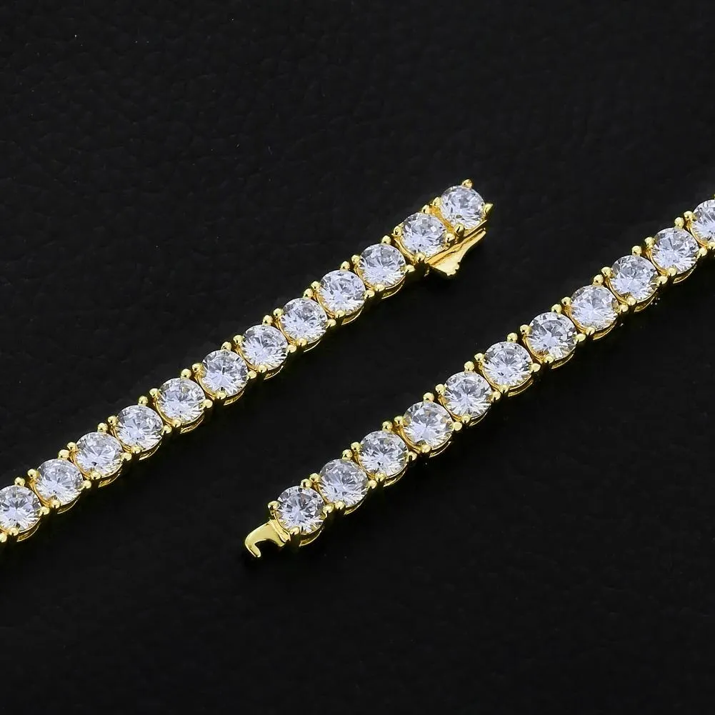 3/4/5mm Tennis Bracelet 14K Gold Plated